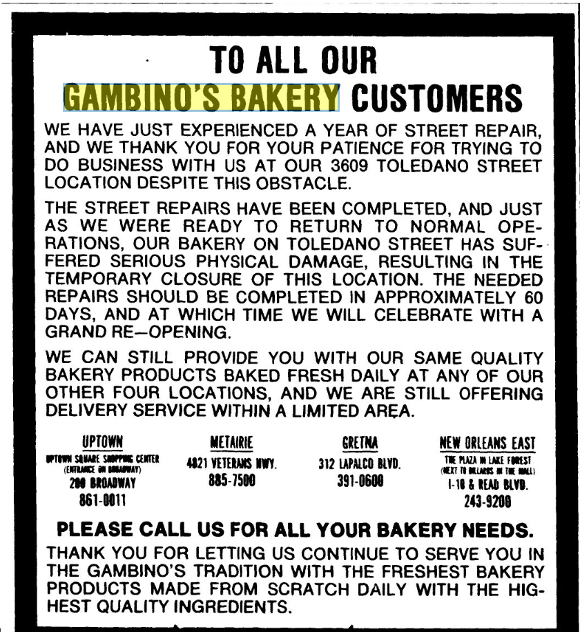 An ad from the July 7, 1990 edition of the Times-Picayune.