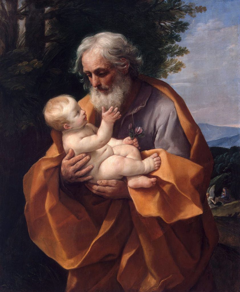 St. Joseph with the Infant Jesus by Guido Reni. Created in approximately 1635.
