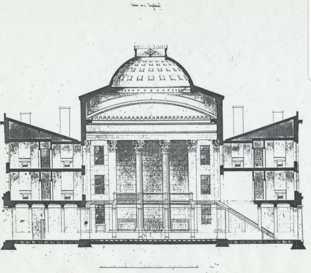 Drawing of the Merchants Exchange. Courtesy of the Preservation Resource Center of New Orleans.