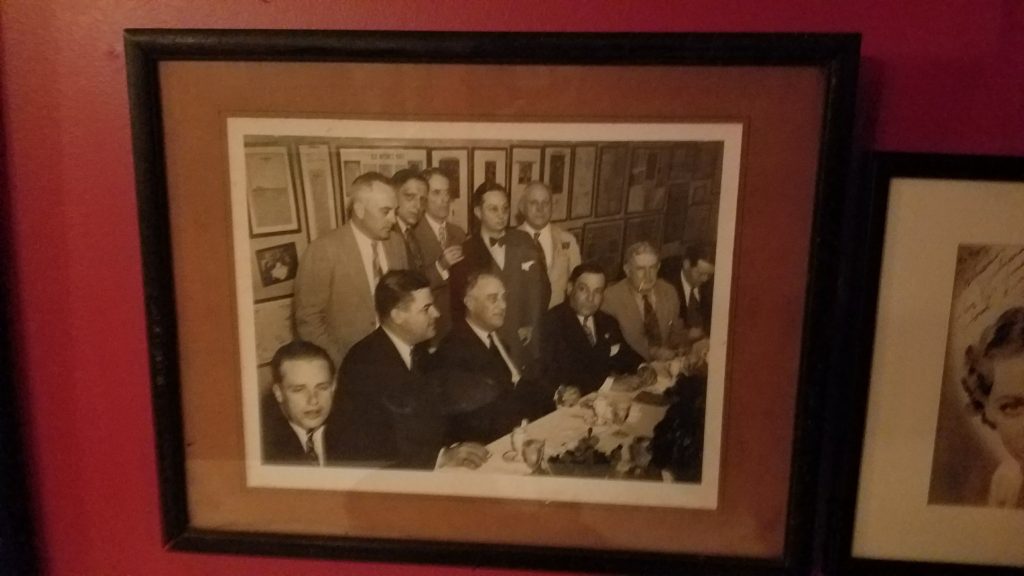 A photo of FDR’s visit to Antoine’s is still on display in the restaurant’s “Mystery Room.
