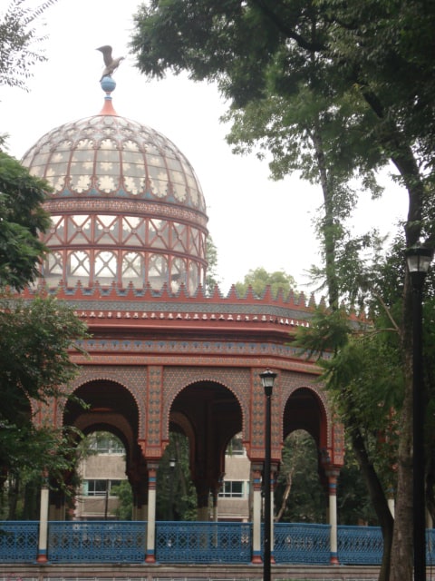 The Morisco Kiosk now resides in Mexico City, but it’s first home was New Orleans. Photo courtesy of Wikipedia.